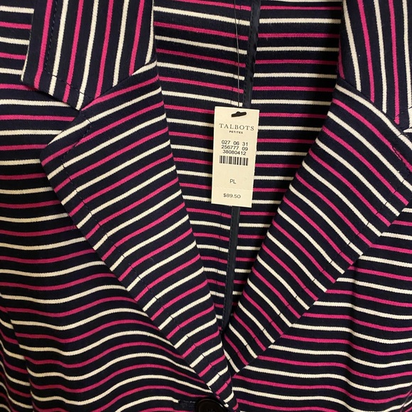 NWT Talbots Striped Blazer - Petite Large - Picture 3 of 3